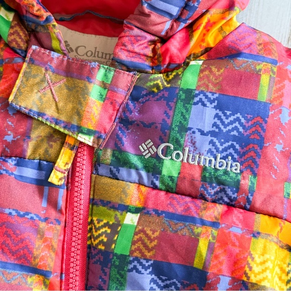 Columbia Snuggly Bunny Baby Snowsuit 6M Patchwork Plaid Bunting Hooded One-Piece - Picture 4 of 14
